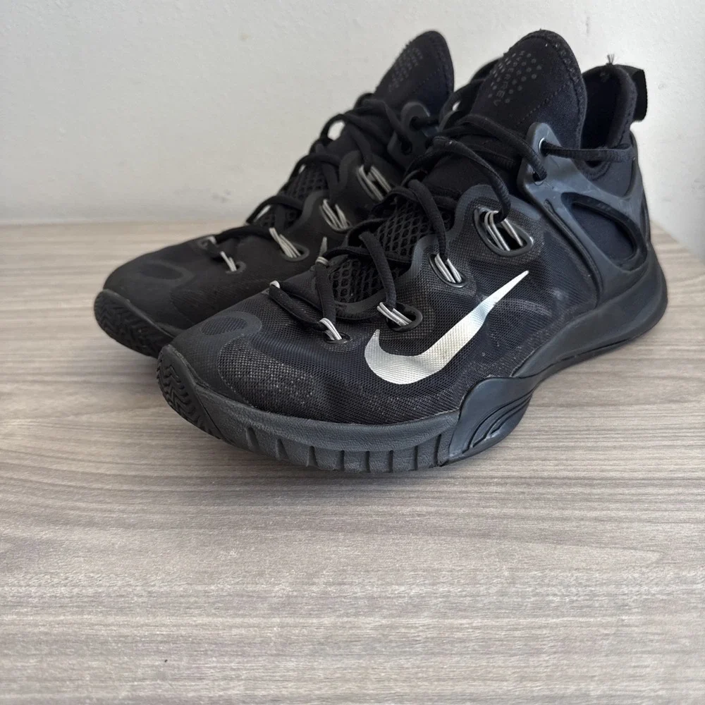 Nike‎ HyperRev 2015 Shoes Mens 10 Black Sneakers Athleisure Gym Yoga Zoom Mesh